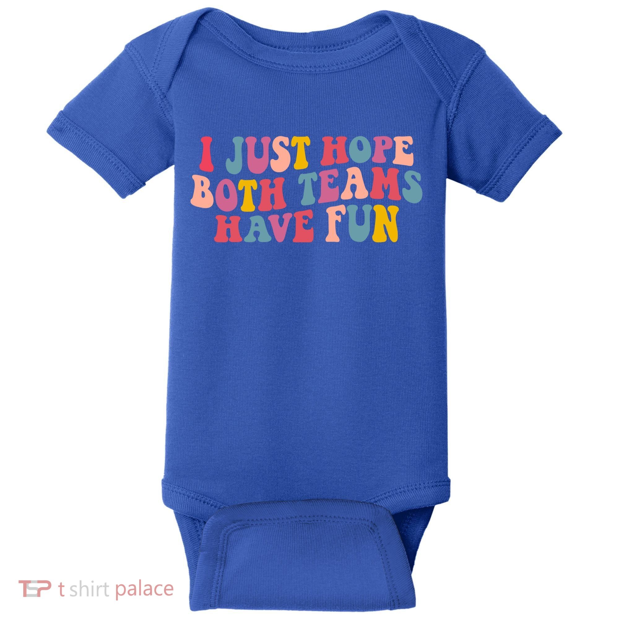 I Just Hope Both Teams Have Fun Groovy Football Gift Baby Bodysuit