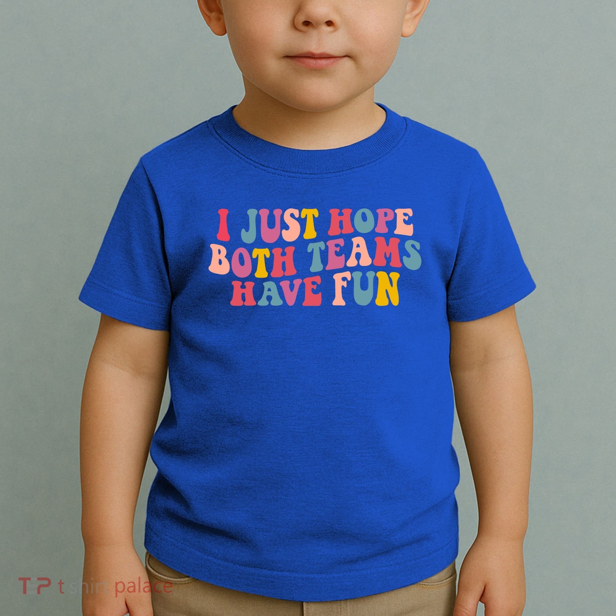 I Just Hope Both Teams Have Fun Groovy Football Gift Toddler T-Shirt