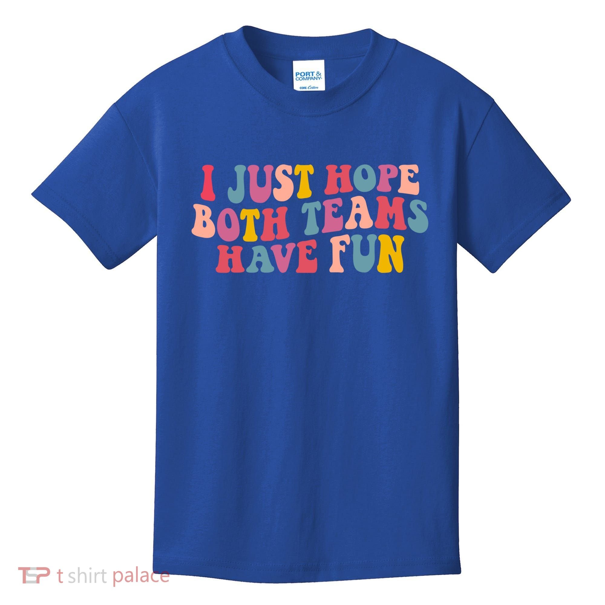 I Just Hope Both Teams Have Fun Groovy Football Gift Kids T-Shirt