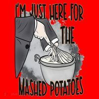 I'm Just Here For The Mashed Potatoes Cute Thanksgiving Food Santa Hat thumb 1