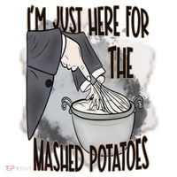 I'm Just Here For The Mashed Potatoes Cute Thanksgiving Food Ceramic Ornament thumb 2
