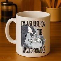 I'm Just Here For The Mashed Potatoes Cute Thanksgiving Food Coffee Mug thumb 4