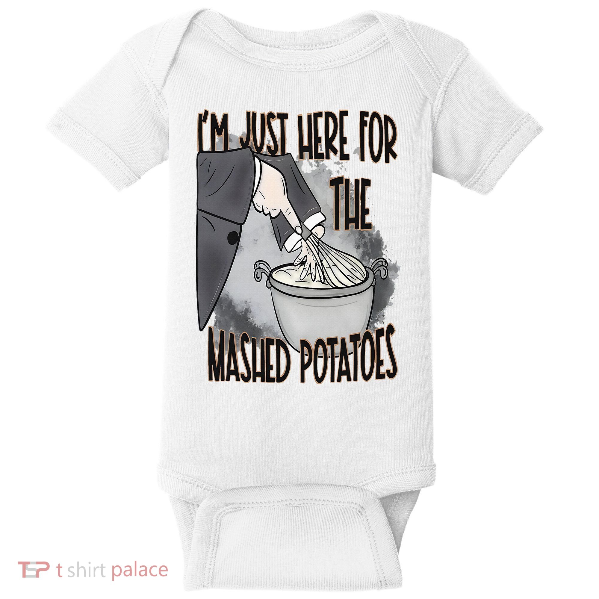 I'm Just Here For The Mashed Potatoes Cute Thanksgiving Food Baby Bodysuit