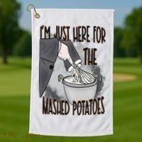 I'm Just Here For The Mashed Potatoes Cute Thanksgiving Food Golf Towel thumb 1
