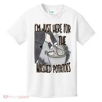 I'm Just Here For The Mashed Potatoes Cute Thanksgiving Food Kids T-Shirt thumb 0