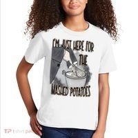I'm Just Here For The Mashed Potatoes Cute Thanksgiving Food Kids T-Shirt thumb 2