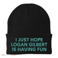 I Just Hope Logan Gilbert Is Having Fun Beanie thumb 0