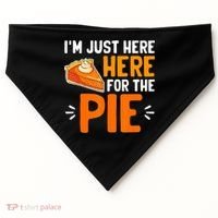 I'm Just Here For The Pie Thanksgiving Pumpkin Pie Family USA-Made Doggie Bandana thumb 0