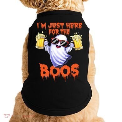 Im Just Here For The Boos Ghost Ing Halloween Beer Gift Doggie Tank