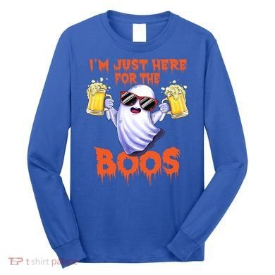 Im Just Here For The Boos Ghost Ing Halloween Beer Gift Long Sleeve Shirt