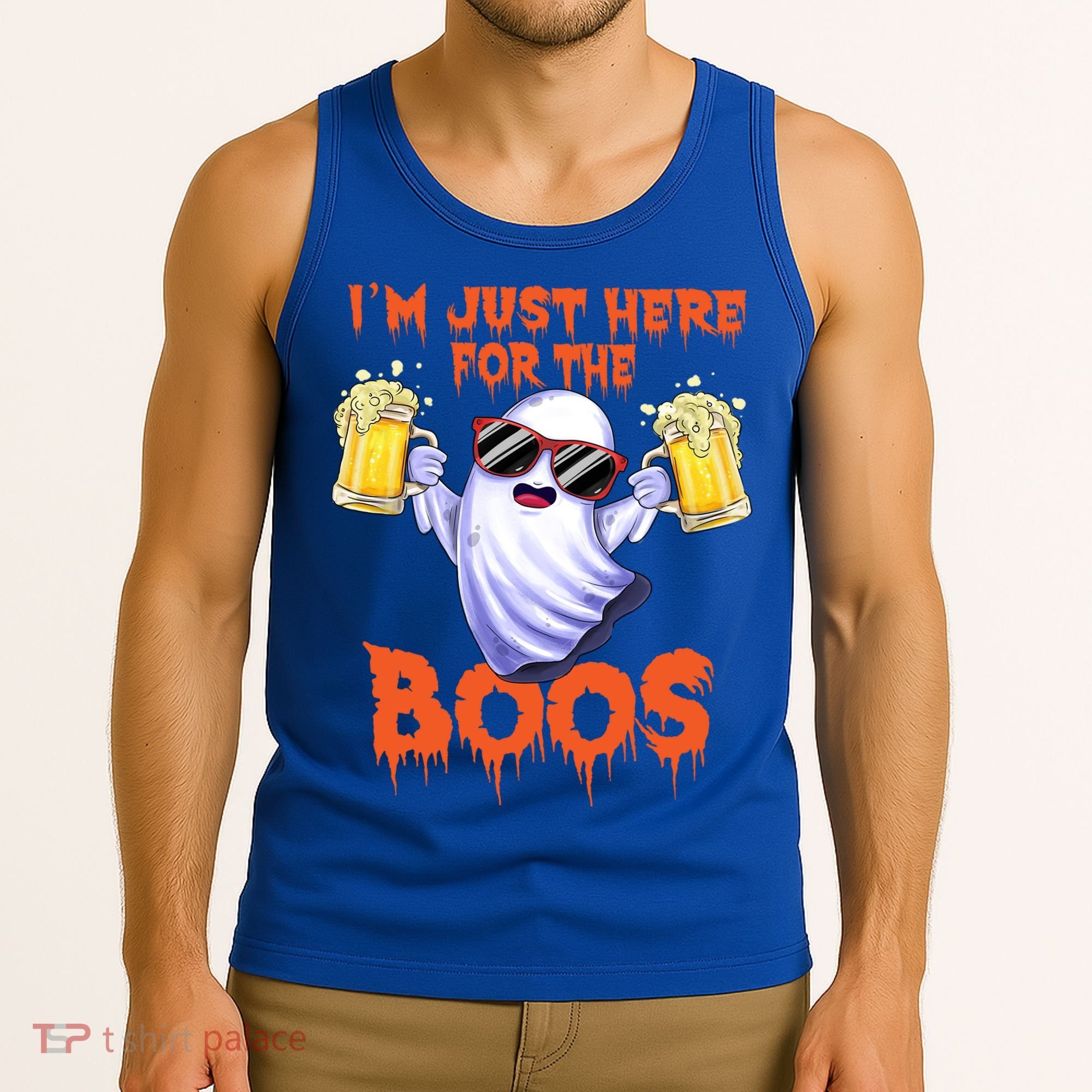 Im Just Here For The Boos Ghost Ing Halloween Beer Gift Tank Top