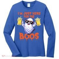 Im Just Here For The Boos Ghost Ing Halloween Beer Gift Women's Long Sleeve Shirt thumb 0