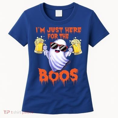 Im Just Here For The Boos Ghost Ing Halloween Beer Gift Women's T-Shirt