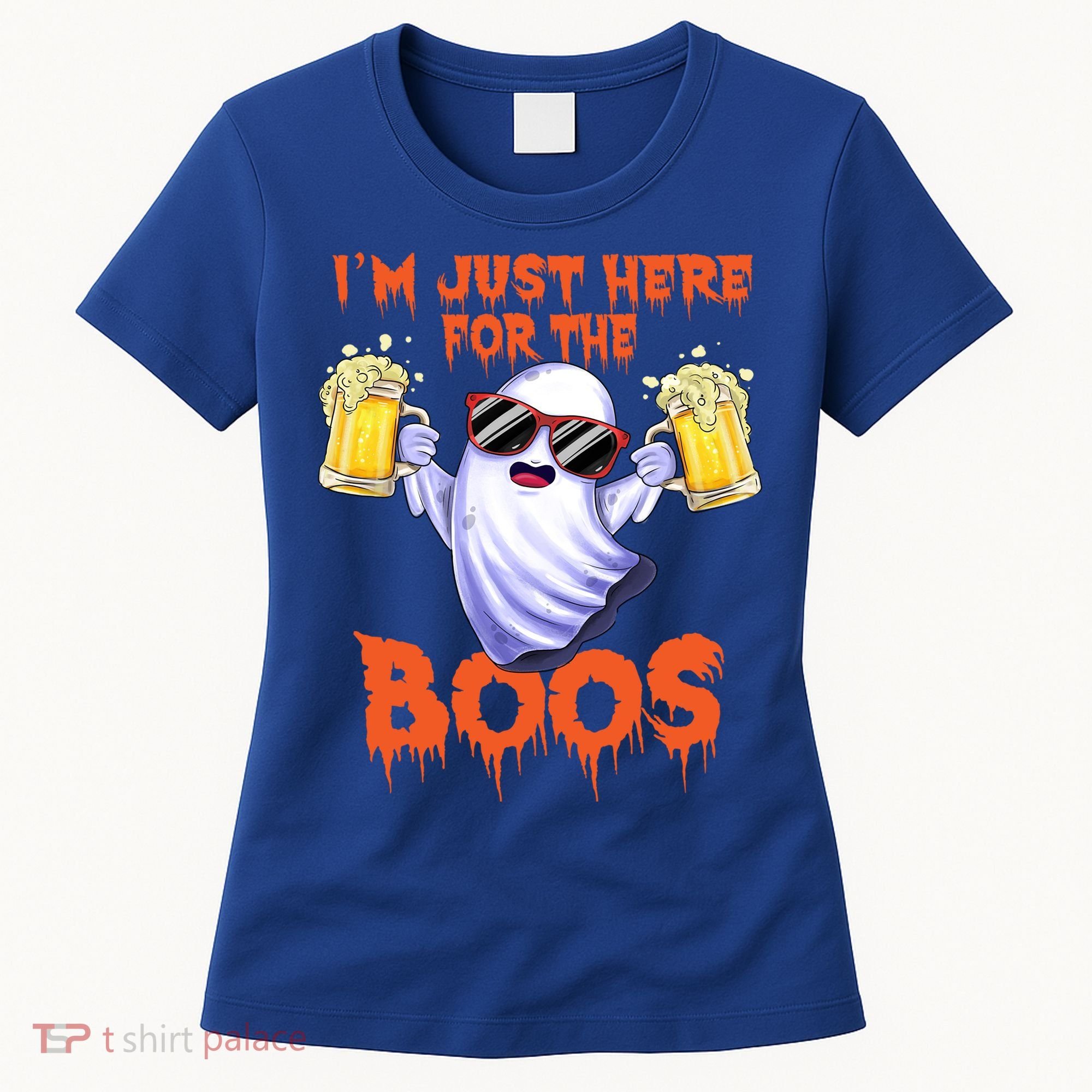 Im Just Here For The Boos Ghost Ing Halloween Beer Gift Women's T-Shirt