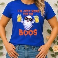 Im Just Here For The Boos Ghost Ing Halloween Beer Gift Women's T-Shirt thumb 2