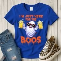 Im Just Here For The Boos Ghost Ing Halloween Beer Gift Women's T-Shirt thumb 3