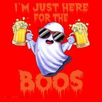 Im Just Here For The Boos Ghost Ing Halloween Beer Gift Santa Hat thumb 1