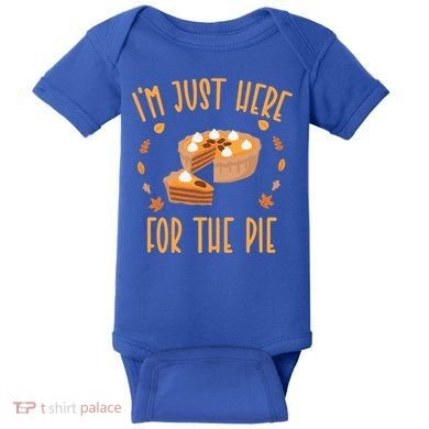 Im Just Here For The Pie Funny Thanksgiving Pumpkin Pie Gift Baby Bodysuit