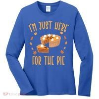 Im Just Here For The Pie Funny Thanksgiving Pumpkin Pie Gift Women's Long Sleeve Shirt thumb 0