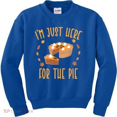 Im Just Here For The Pie Funny Thanksgiving Pumpkin Pie Gift Kids Sweatshirt