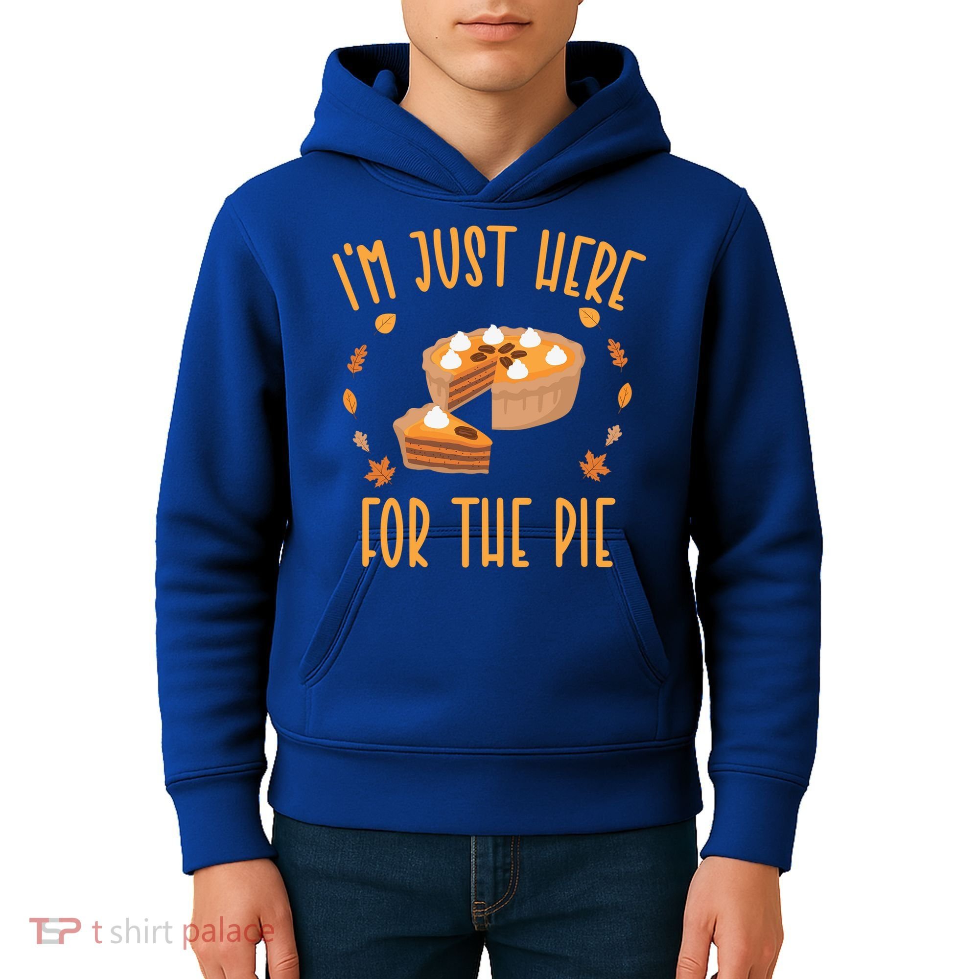 Im Just Here For The Pie Funny Thanksgiving Pumpkin Pie Gift Kids Hoodie