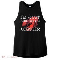 IM Just Here For The Lobster Funny Lobster Eating Seafood Ladies PosiCharge Tri-Blend Wicking Tank thumb 0