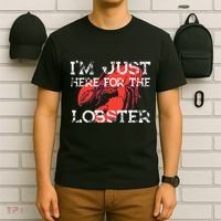 IM Just Here For The Lobster Funny Lobster Eating Seafood T-Shirt thumb 6