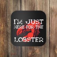 IM Just Here For The Lobster Funny Lobster Eating Seafood Coaster thumb 0