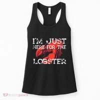 IM Just Here For The Lobster Funny Lobster Eating Seafood Women's Tank Top thumb 0
