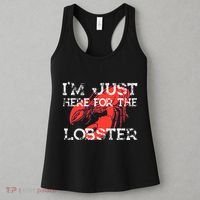 IM Just Here For The Lobster Funny Lobster Eating Seafood Women's Tank Top thumb 3