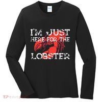 IM Just Here For The Lobster Funny Lobster Eating Seafood Women's Long Sleeve Shirt thumb 0