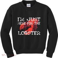 IM Just Here For The Lobster Funny Lobster Eating Seafood Kids Sweatshirt thumb 0