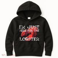IM Just Here For The Lobster Funny Lobster Eating Seafood Kids Hoodie thumb 0