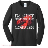 IM Just Here For The Lobster Funny Lobster Eating Seafood Kids Long Sleeve Shirt thumb 0
