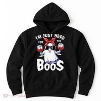 Im Just Here For The Boos Halloween Ghost Cute Funny Hoodie thumb 0