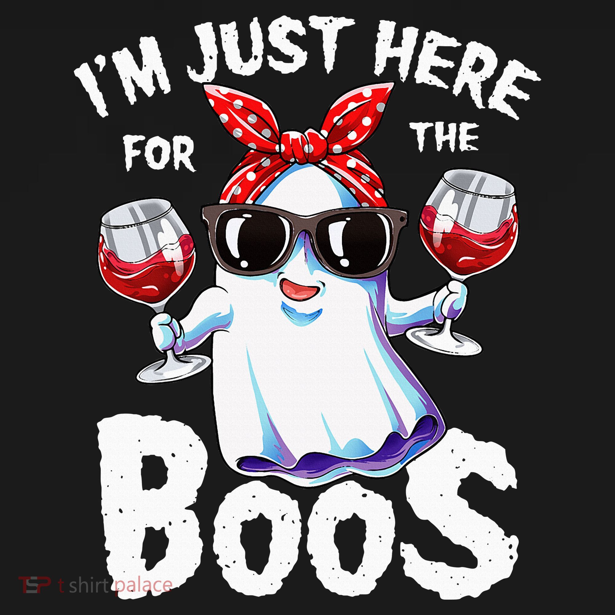 Im Just Here For The Boos Halloween Ghost Cute Funny Women's Hoodie