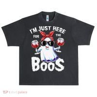 Im Just Here For The Boos Halloween Ghost Cute Funny Urban Oversized Heavyweight T-Shirt thumb 0