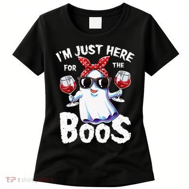 Im Just Here For The Boos Halloween Ghost Cute Funny Women's T-Shirt