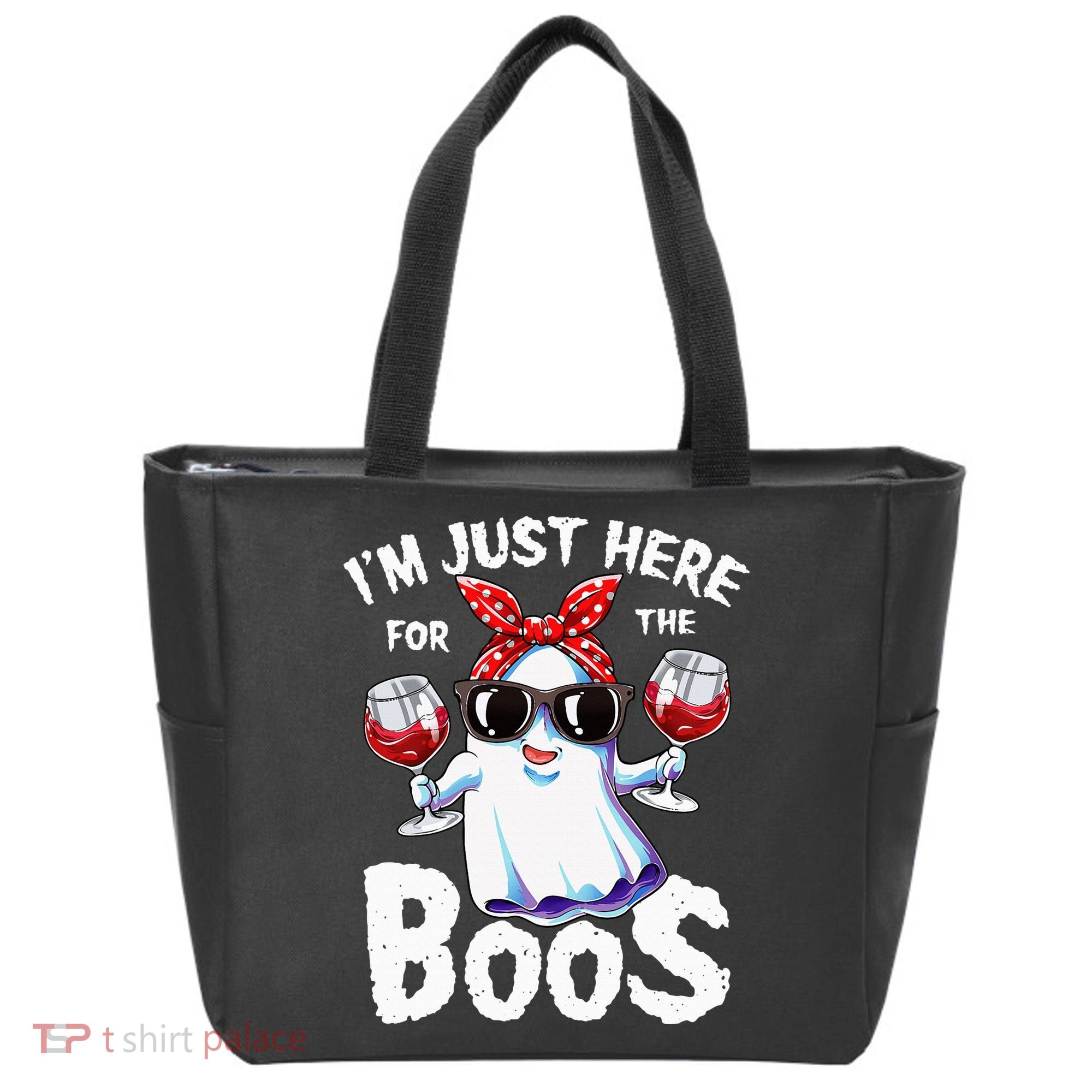 Im Just Here For The Boos Halloween Ghost Cute Funny Tote Bag