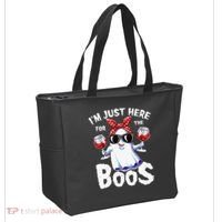 Im Just Here For The Boos Halloween Ghost Cute Funny Tote Bag thumb 2