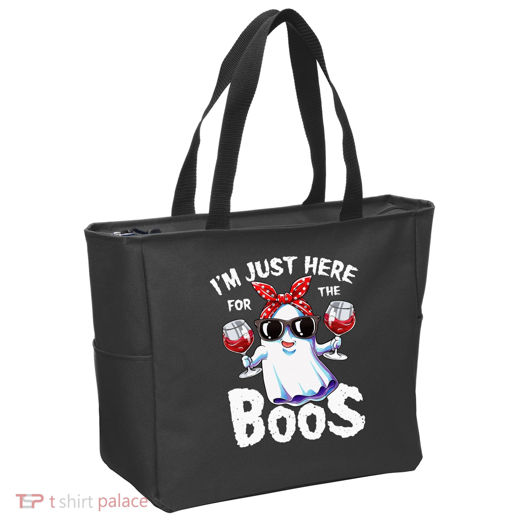 Im Just Here For The Boos Halloween Ghost Cute Funny Tote Bag