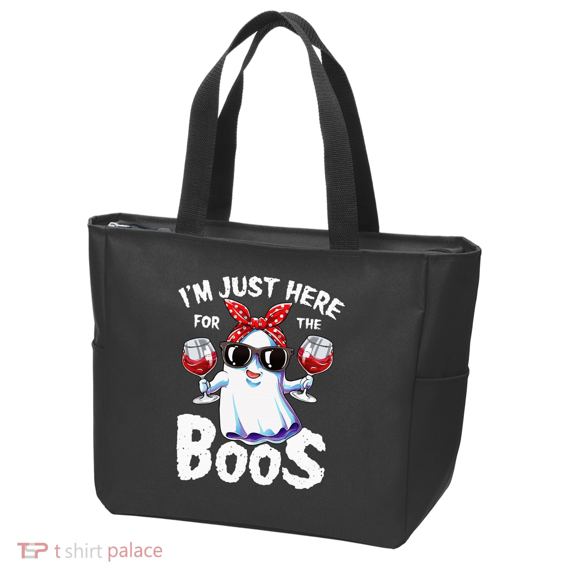 Im Just Here For The Boos Halloween Ghost Cute Funny Tote Bag