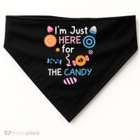 I'm Just Here For The Candy Cute Halloween Candy Party USA-Made Doggie Bandana thumb 0