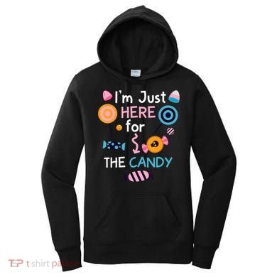 I'm Just Here For The Candy Cute Halloween Candy Party Women's Hoodie
