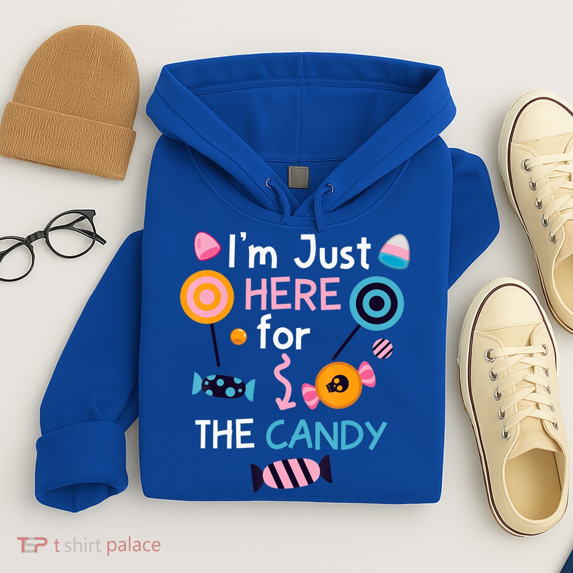 I'm Just Here For The Candy Cute Halloween Candy Party Hoodie