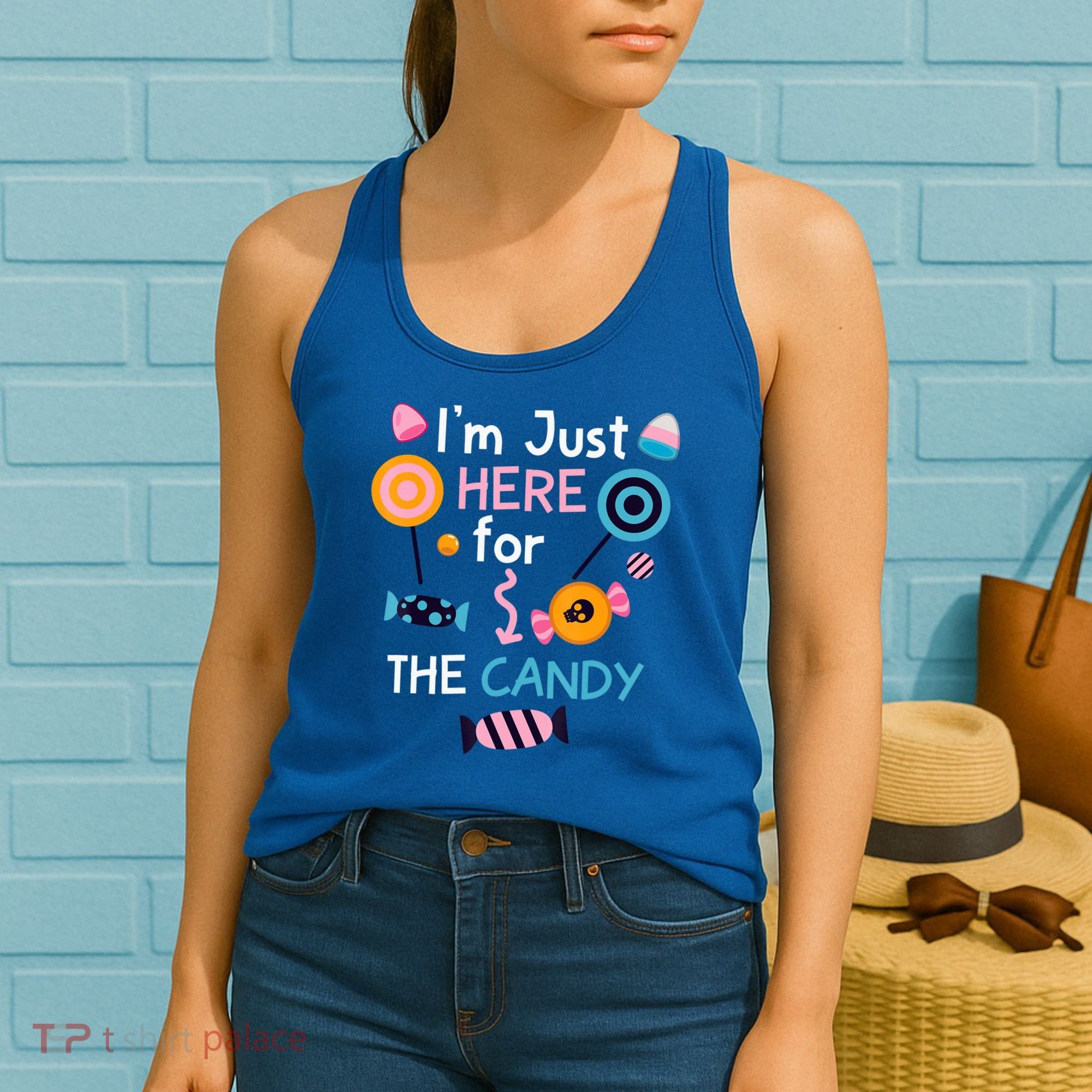 I'm Just Here For The Candy Cute Halloween Candy Party Women's Tank Top