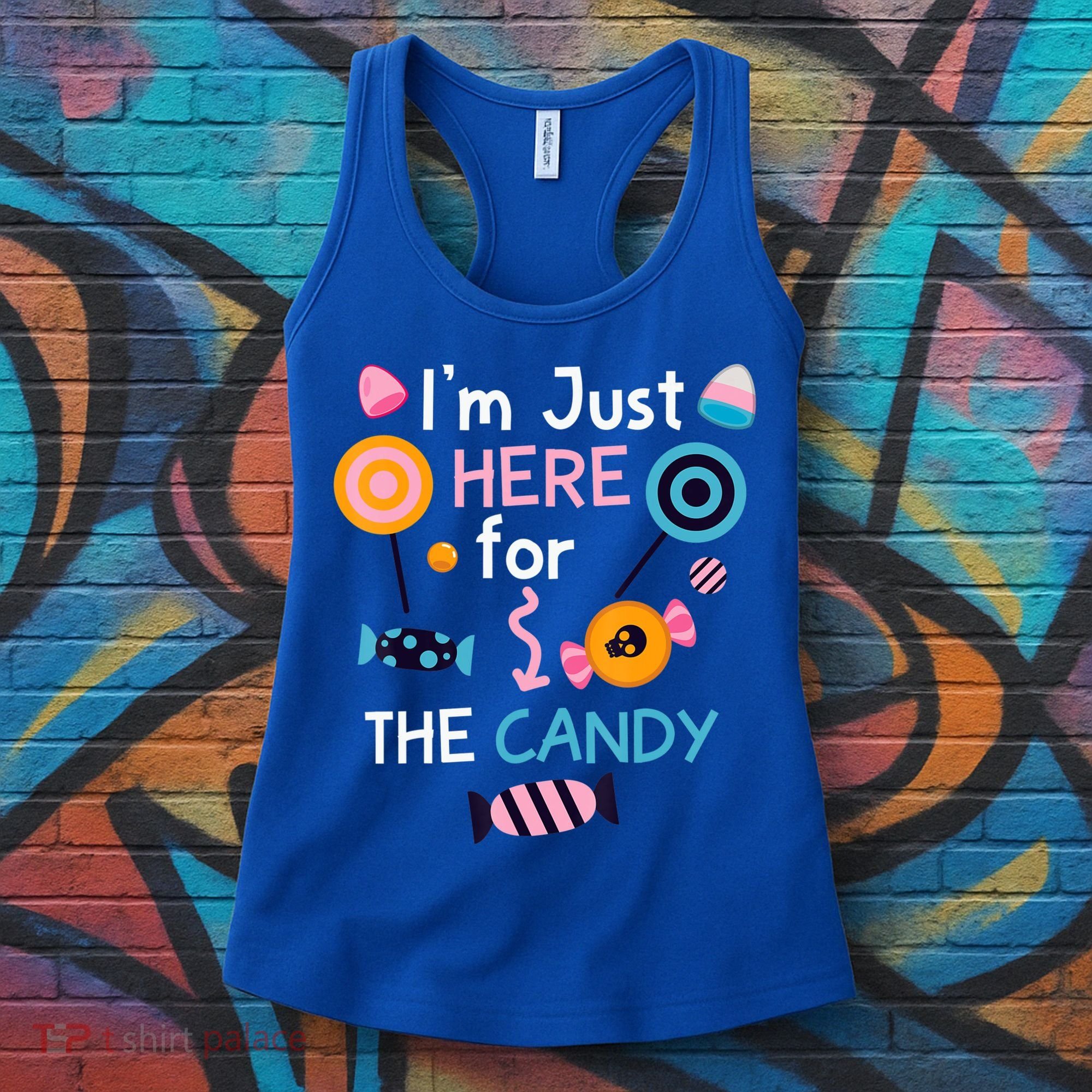 I'm Just Here For The Candy Cute Halloween Candy Party Women's Tank Top