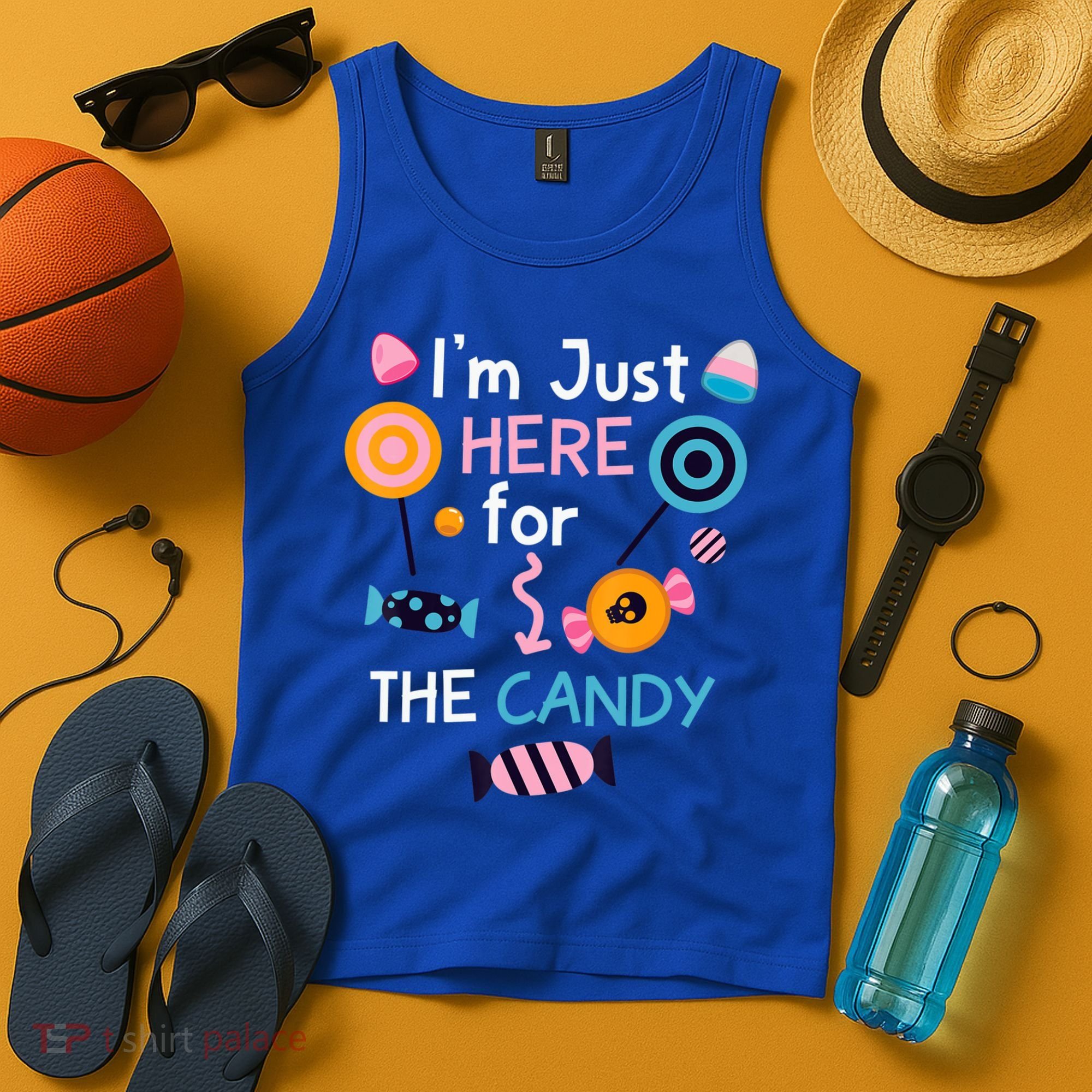 I'm Just Here For The Candy Cute Halloween Candy Party Tank Top