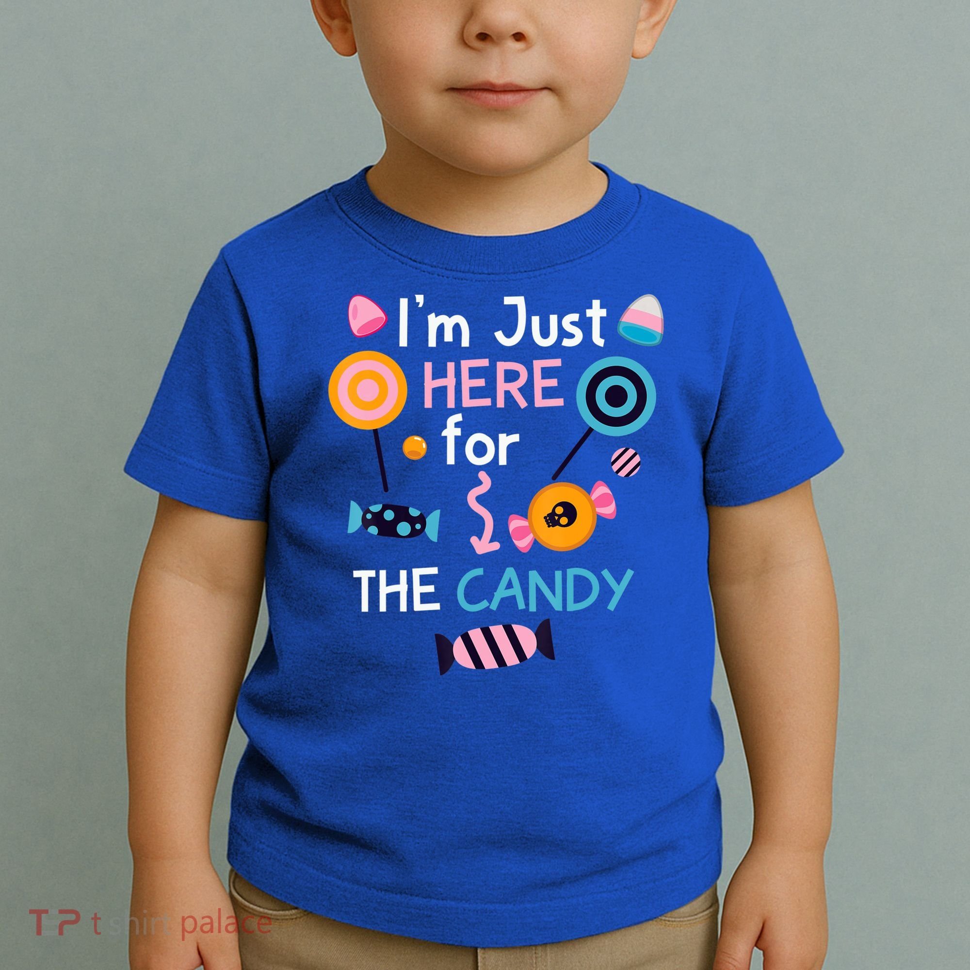 I'm Just Here For The Candy Cute Halloween Candy Party Toddler T-Shirt