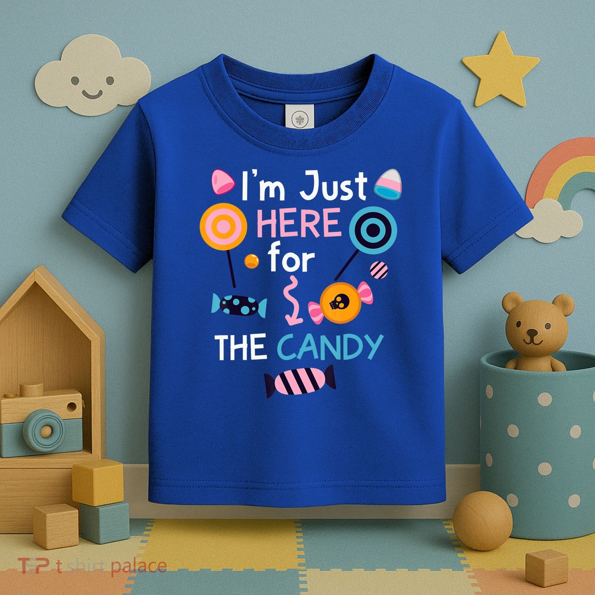 I'm Just Here For The Candy Cute Halloween Candy Party Toddler T-Shirt
